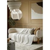 Destiva Home Pamuklu Çok Amaçlı Koltuk Örtüsü 180X300 cm – Yumuşak Dokulu, Modern Çizgili - 180 x 300 cm - Ekru