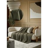 Destiva Home Pamuklu Çok Amaçlı Koltuk Örtüsü 180X300 cm – Yumuşak Dokulu, Modern Çizgili - 180 x 300 cm - Haki