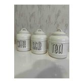 devigo 3'lü Porselen 1400ml Tea/Coffee/Sugar Kavanoz Seti