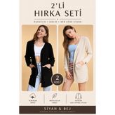 Devinka Kadın Bej-Siyah 2'li Paket Mevsimlik Triko Hırka