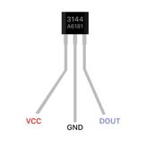 Devremarkt 5 Adet 3144 Manyetik Alan Algılama Sensörü A3144 Hall Effect Sensör Manyetik Sensör Mıknatıs Sensörü Arduino