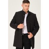 Dewberry PLT8367 Düz Antrasit Erkek Palto