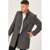 Dewberry PLT8367 Düz Gri Erkek Palto