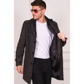 Dewberry PLT8401 Desenli Antrasit Erkek Palto