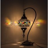 Dez Home Dezhome Mozaik Lamba Deve Boynu Bohem Abajur Otantik - Renkli