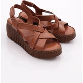 Dgn 254 Kadin Şeritli Açik Sandalet - Taba - Taba