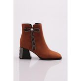 DGN 31005 Kadin Topuklu Bot - Taba Süet