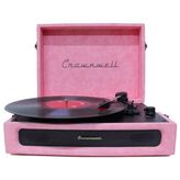 Die Grup Casablanca Serisi Retro Çanta Pikap – Pembe Süet Kaplama, Dahili Hoparlörlü, 3 Hızlı (33/45/78 Rpm), Bluetooth Bağlantılı, Taşınabilir Vintage Plak Çalar - Altın