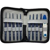 Die Grup Elegant Blue Çantalı Ergonomik Silikon Tığ Seti Fw3