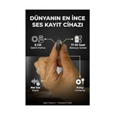 Die Grup En Ince Casus Gizli Ses Kayıt Cihazı Kulaklık ile Dinleme - Altın