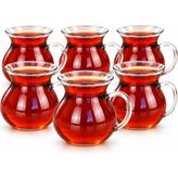 Die Grup Tr Keyfi Ala 6'li Borosilikat Cam Çay Bardağı Seti, 200ML Termisil Kupa, Şık ve Dayanıklı, Çay Vakti Için Ideal (6 Adet) - 00-Siyah - Beyaz