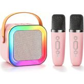 Die Grup Tr Mini Çocuk Karaoke Makinesi Oyuncak Yaş 3-12, 2 Kablosuz Mikrofon Bluetooth