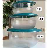Die Grup Tupperware Kristalin Servis Seti 3lü