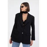 Diemmood Kadın Oversize Siyah Blazer Ceket