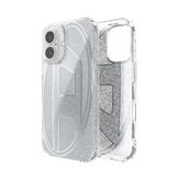 Diesel iPhone 16 Uyumlu Oval D Simli Kılıf - Gümüş