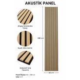 Diğer Yeni Meşe Akustik Dekoratif Duvar Paneli 60 × 280 cm