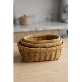 Digithome Oval Rattan 3'lü Organizer Sepet