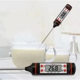 Dijital Gida Termometresi - Yogurt Süt Su Mama Et ve Yiyecek Sicaklik Yemek Isi Ölçer Paslanmaz - Siyah