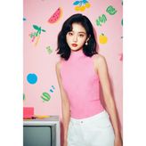 Dik Yaka Basic Model Kaşkorse Bluz Üst - Pembe - 40