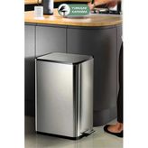 Dikdörtgen Çelik Çöp Kovası 40 Litre - Inox