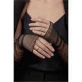 DİLARRA Boutique Siyah Simli Tül Eldiven