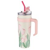 Dıller Quencher Cup 1200 Ml Pipetli/Rahat İçim Kulplu Paslanmaz Çelik Termos -Ffdıllerd9120