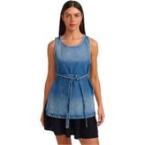 Dilvin İnce Kemerli Denim Bluz, 101A50729