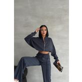 Dip Moda kadın likralı yazlık kumaş çımalı eşofman takımı DPG001