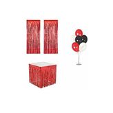 Dipak Kırmızı Renk 7'li Balon Standlı Set