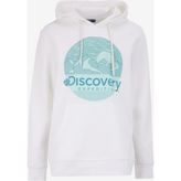 Discovery Expedition D4WM-SWT3257 Kırık Beyaz Erkek Kapüşon Relaxed Baskılı Sweatshirt