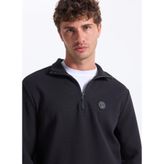 Discovery Expedition D5Wm-Swt3986 Dik Yaka Relaxed Düz Erkek Sweatshırt, Siyah, 2Xl