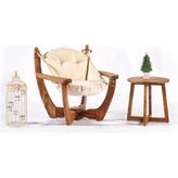 Divona Home Relax Rahat Ahşap Bahçe Koltuğu - SEHPALI