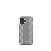 DKNY iPhone 16 Checkered Pattern Magsafe Uyumlu Bej Telefon Kılıfı