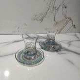Dm Porselen Açık Mavi 2'li Çay Bardağı - Renkli - 1 Adet
