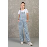 DMB BOYS & GIRLS Rahat Geniş Paça Cepli Denim Salopet Jean Kız Çocuk Tulum