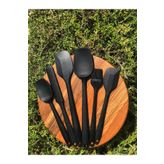 DMR siyah silikon spatula kaşık seti 6lı