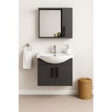 DMZ Home Concept Lacrime 65 cm Banyo Dolabı Takımı – Tamamı MDF - Beyaz – Oval Seramik Lavabolu
