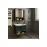 Dmz Home Legna 65 Cm Banyo Dolabı Takımı, Antrasit Ve Ahşap, Tamamı Mdf, Seramik Lavabolu, Alt Ve Üst Dolaplı