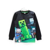 DobaKids Minecraft 3d Dijital Baskı Erkek Çocuk Basic Sweatshirt Siyah
