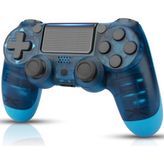 Dobe Ps4-Pc-Android Box-Android-Ios Telefon Tablet Uyumlu Titreşimli Bluetooth Oyun Kolu - Şeffaf - Mavi