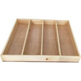 Doğal Ahşap Çekmece Organizer 45X40, 4 Bölmeli, Kepçe, Tahta Kaşık, Maşa - Ahşap - Bej - Seçenek 1