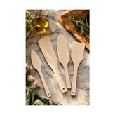 Doğal Diş Budak Ağacı Ahşap Tahta Kaşık Spatula Seti Ağaç Kaşık (4'lü Set) DŞB-103 - Çok Renkli