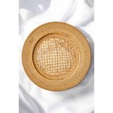 Doğal Rattan Yuvarlak Supla El Yapımı Bohem Tabak Altlığı ve Sofra Dekorasyonu (30CM) Oceanpoint - 30 x 30 cm - Natural