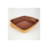 Doğal Toprak Güveç Kabı 32x23x5cm Yüksek Ateşe Dayanıklı Borcam Stil Dikdörtgen Toprak Fırın Tepsisi