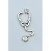 Doktor Steteskop Gümüş Kaplama Kolye Ucu
