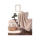Dolce Bonita Home Pamuklu Battaniye 127x155 Basic Bej Bej