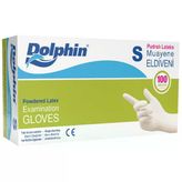 Dolphin Lateks Beyaz Small 100'lü Pudralı Eldiven
