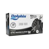 Dolphin Nitril Muayene Eldiveni Pudrasız 100 Adet Siyah M - Extra Kalın - 5 Adet