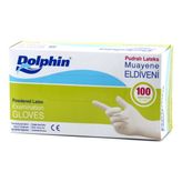 Dolphin Pudralı Eldiven Latex 100'LÜ ( L ) - Beyaz