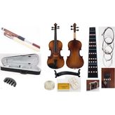 Dominelli 4/4 Keman Seti - Askılı Hardcase Çanta + Yay + Reçine + Omuz Yastığı + Susturucu + Tel Seti - Ahşap - Ceviz